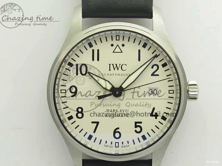 MIROTIME 0326 Efficient Mark XVIII Le Petit Prince IW327001 SS MKS 1:1 Best Edition White Dial On Leather Strap MIYOTA9015 V 7220